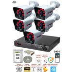 Fury 5525A 5 Kameralı 5MP Lensli 1080P 2MP Görüntü 500GB 6 Atom Gece Görüşlü Full HD Güvenlik Kamerası