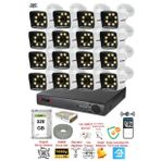 Fury 5525W 320 16 Kameralı 5MP Lens 1080P 2MP Color Görüntü 8 Warm Led Gece Görüş Full HD Güvenlik Kamera