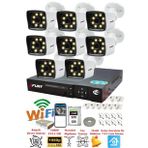Fury 5525W 8 Kamera 5MP Lens 1080P 2MP Color Görüntü 320GB 8 Warm Led Gece Görüş FHD Güvenlik Kamera Sistemi