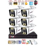 FURY 6 Kameralı 1080P Görüntü Gece Renkli Full Hd 4 x Ultra Led Gece Renkli Güvenlik Kamerası Seti 500GB
