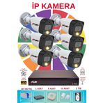 Fury 6 Lı Ip Güvenlik Kamera Seti Sesli 4mp Gece Renkli Su Geçirmez 5515S 1tb