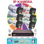 Fury 6 Lı Ip Güvenlik Kamera Seti Sesli 4mp Gece Renkli Su Geçirmez 5515S 320GB