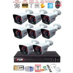 FURY 8 Kameralı 2MP Full HD Görüntü 6 Atom Led Gece Görüşlü Dış Mekan Güvenlik Kamerası Seti 500GB