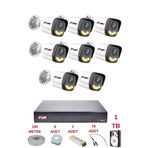 Fury 8 Kameralı 4 Warm Led Gece Renkli Görüş-Cepten İzle-Su Geçirmez Güvenlik Kamerası Seti 1Tb