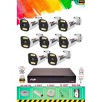Fury 8 Kameralı 6 Warm LED Gece Renkli Görüş-Cepten Izle-Su Geçirmez Güvenlik Kamerası Seti 500GB