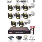 Fury 8 Kameralı Ip Güvenlik Kamerası Seti Sesli 4mp Gece Renkli Su Geçirmez 1506s 250gb