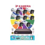 Fury 8 Li Ip Güvenlik Kamera Seti Sesli 4mp Gece Renkli Su Geçirmez 5515S 500GB