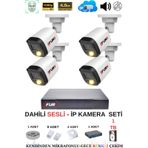 FURY Ip Güvenlik Kamera Seti 4 Kameralı Sesli 4mp Gece Renkli Su Geçirmez Ip5515s 1tb