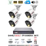 FURY Ip Güvenlik Kamera Seti 4 Kameralı Sesli 4mp Gece Renkli Su Geçirmez Ip5515s 500gb