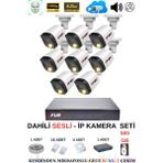 Fury Ip Güvenlik Kamera Seti 8 Kameralı Sesli 4mp Gece Renkli Su Geçirmez IP5515S 500GB - Beyaz