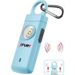 Fury Kişisel Güvenlik Alarmı Ve Anahtarlık - 130Db Yüksek Sesli, Işıklı, Şarj Edilebilir, Mavi