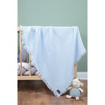 FURYATEX %100 Pamuk 4 Katlı Müslin Bebek Battaniyesi Bebe Mavisi 100X120CM