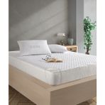 Fushia Kapitone Dört Köşe Lastik I Su Sıvı Geçirmez Yatak Koruyucu Alez I Çarşaf I Tek & Çift Kişilik - 100 x 200 cm - Beyaz