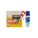 Fusion 5 Start Yedek Bıçak 8li + Gillette Series Tıraş Jeli 200 ML (2 PAKET) (Almanya Üretim)