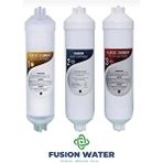 Fusion Kapalı Kasa Su Arıtma Cihazlarına Uyumlu 3'lü Filtre Seti / Inline Filtre Seti