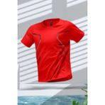Fusto Mikro Polyester Slim Fit Performans Antrenman Sporcu Erkek Tshirt - Kırmızı - XL