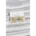 Füsun Küpesi Model Gold Renk Kelebek Model Pirinç Kadın Küpe - Ebj260404w41683