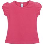 Fuşya Basic Kız Bebek Çıtçıtlı Sıfır Yaka Karpuz Kol Tişört - 18 - 24 Ay