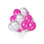 Fuşya - Gümüş Karışık Metalik Balon 100 Adet + 5 mt Balon Zinciri