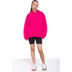 Fuşya Kanguru Cepli Basic Şardonlu Kız Çocuk Kapüşonlu Sweatshirt 21206 - 8 - 9 Yaş