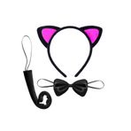 Fuşya Kedi Seti - Taç, Kuyruk, Papyon Çocuk Boy TYCDD2E72BAFE7D29260E9600