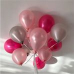 Fuşya - Pembe - Gümüş Karışık Metalik Balon 100 Adet + 5 mt Balon Zinciri