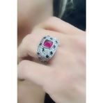 Fuşya Pembe Zirkon Taşlı 925 ayar Gümüş Exclusive Yüzük