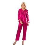 Fuşya Saten Pijama Takımı - 1595