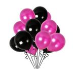 Fuşya - Siyah Karışık Metalik Balon 25 Adet