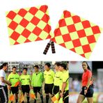 Futbol Hakemi bayrağı Seti, su Geçirmez Bezli Metal çubuk, Döndürülebilir, Ayarlanabilir, Sünger sapı, Yüksek Görünürlük Için kırmızı Ve sarı Renkler, 2pcs/çanta, Bir çanta Ile