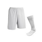 Futbol şortu ve futbol çorabı (Beyaz, STANDART S-XL)