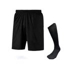 Futbol şortu ve futbol çorabı (Siyah, STANDART S-XL)