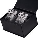 Futbol Toplu 2'li Lüks Kristal Viski Bardak Seti 355 cc (Kristal Viski Set)
