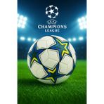 Futbol Topu Şampiyonlar Ligi Yıldız Desenli Dayanıklı Halı Saha Çim Beton Zemine Uygun No:5 - Beyaz