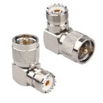 Futheda 2 adet UHF PL259 erkek UHF SO239 dişi dik açı 90 derece konnektör RF koaksiyel koaksiyel kablo adaptörü ile uyumlu CB radyo deniz VHF Video FPV anten telsiz yayın