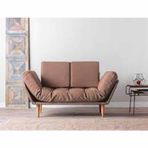 Futon Nina Açık Kahve İkili Kanepe