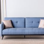 Futon Ron Mavi Üçlü Kanepe