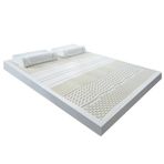 Futon Yataklar, 3 inç Doğal Lateks Hafızalı Köpük Yatak Üstü Nefes Alabilir Rahat ve Dayanıklı 150x190 cm (59x75 inç)
