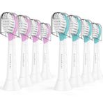Futulkyus Philips Sonicare için Çocuk Yedek Başlıkları: 3+ Yaş Çocuklar Yumuşak Elektrikli Diş Fırçası Kompakt Çocuk Fırça Kafası, Erkek Kız Çocuklar için, HX6321 HX6311 Hx6325, Pembe ve Mavi 8'li Paket