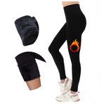 FUTURO FASHION Bayan Kürk Astarlı Kalın Tayt Yüksek Bel Termal Polar Astarlı Siyah Tayt Kadın I Rahat Rahat Sıcak Esnek Yüksek Bel Polar Pantolon Pantolon I Bedenler S-3XL, Siyah - Yüksek Bel