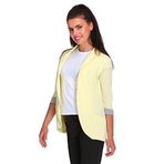 FUTURO FASHION® ELEGANCE Bayan Ceket Blazer Tarzı Pockets 3/4 Kol 2501 Sarı