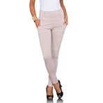 FUTURO FASHION Moda Kadınlar Sıska Pantolon Düğmeler ve Cepler ile Örgün Viskon Yüksek Bel Pantolon 1052 Bej 8/10 İngiltere (S/M)