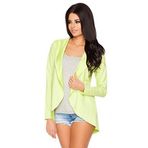 FUTURO FASHION Moda Trendy Pamuk Ceket Blazer Stil Uzun Kollu Asimetrik Fa426 Kireç 10 İngiltere (M)
