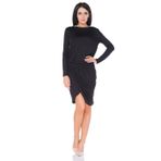 Futuro Fashion®Ladies Sevimli Seksi Parti Akşam Asimetrik Lale Hem Draped Mini Elbise FM36 Siyah