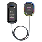 Fututech 6 Bağlantı Noktalı Çakmak Şarj Cihazı PD 66W Hızlı Şarj iPhone USB Tip-C Araç Şarj Cihazı Samsung Huawei Xiaomi iPad Anahtarı için