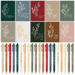 Fuutreo 60 Pcs Christian Gift Notebooks Bible Verse Prayer Journals Religious Inspirational Notebook Scripture Sunday School Mini Pocket Notepad Bible Ballpoint Pen Christian Gifts (Christmas Style)