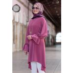 FUVAL MODA Kadın Pembe Eflin Tesettür Tunik