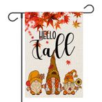 FUYUCHEN Hello Fall Hoşgeldin Bahçe Bayrağı Cüceler Şükran Günü Balkabağı 30 × 45 cm Çift Taraflı Bayraklar Mevsimlik Tatil Dış Mekan Dekoru Çiftlik Evi Rustik Ev Çim Veranda Dış Avlu için