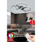 Fuzon 3 Renk Plafonyer Kumandalı Krom Kasa Led Avize Modern Lavinia Led Gümüş