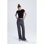 FV Bürümcük Kumaş Bol Paça Kadın Beli Lastikli Palazzo Pantolon, Çok Renkli, 2XL